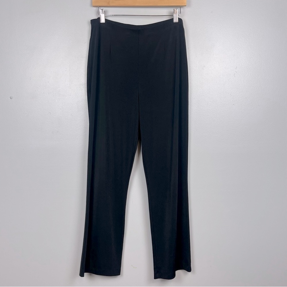 Chico’s Easywear black slinky knit elastic waist pull on pants, large short.